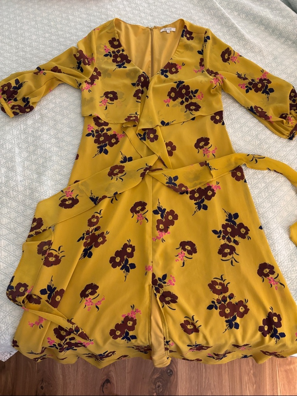 Madewell Mustard Yellow Floral Maxi Dress